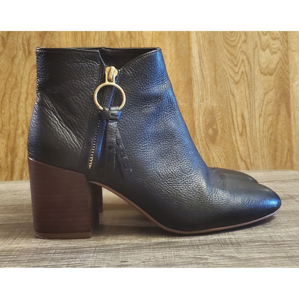 Franco‎ Sarto Callahan Side Zip Ankle Booties Women's Size 7.5 Black